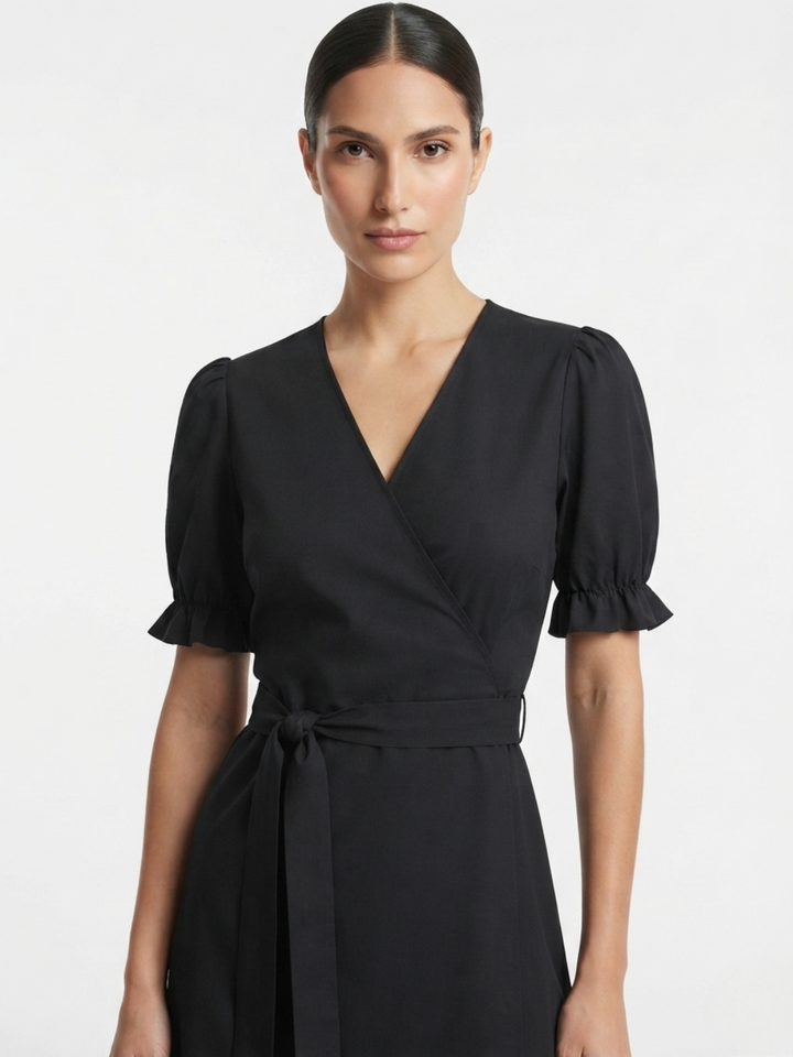 VESTIDO ENVOLVENTE ANI NEGRO