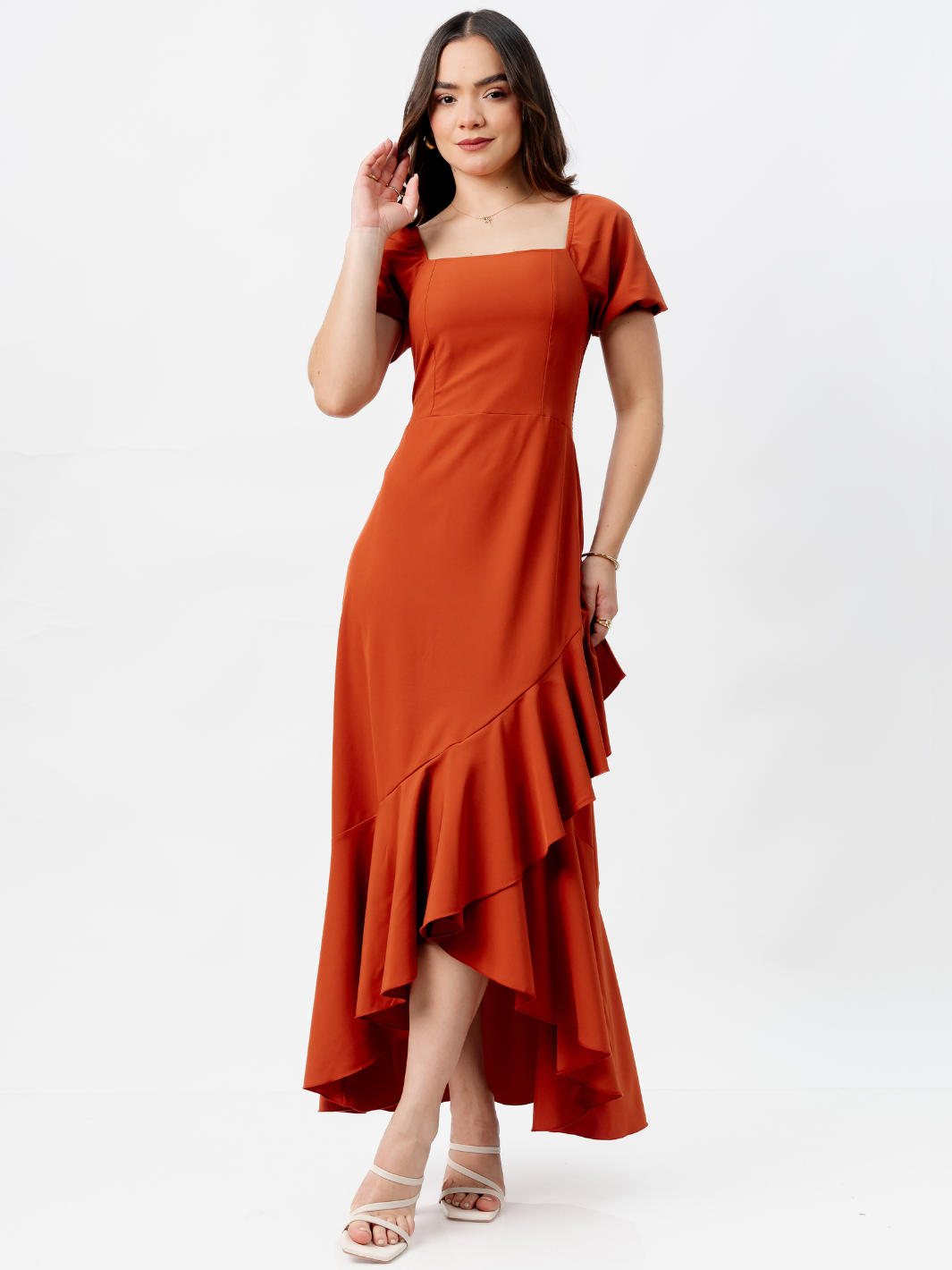 VESTIDO CASUAL LARGO PAOLA RUST