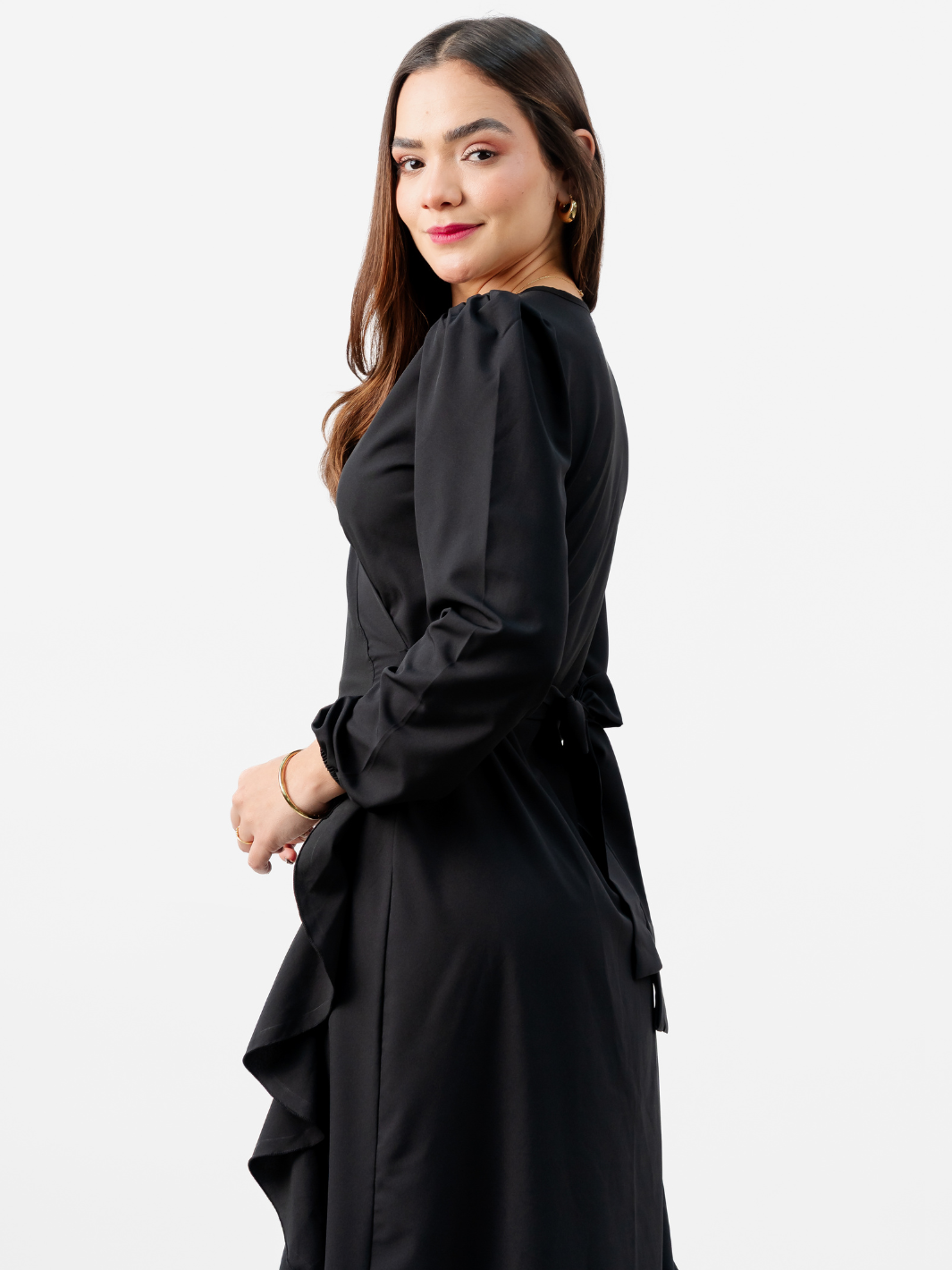 VESTIDO ENVOLVENTE MERI NEGRO