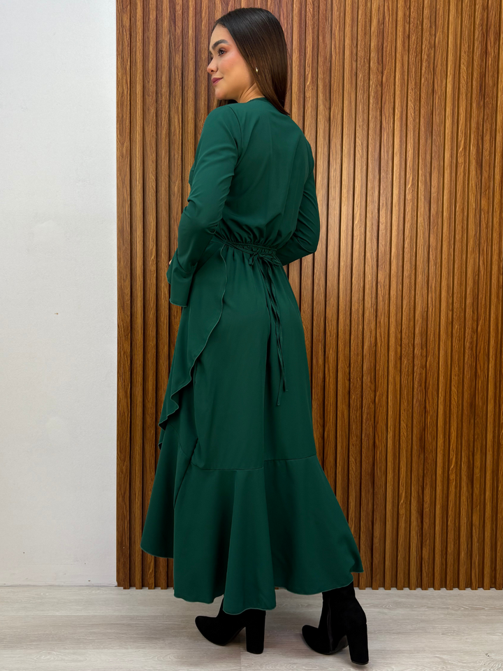 VESTIDO ENVOLVENTE MARIELLA VERDE