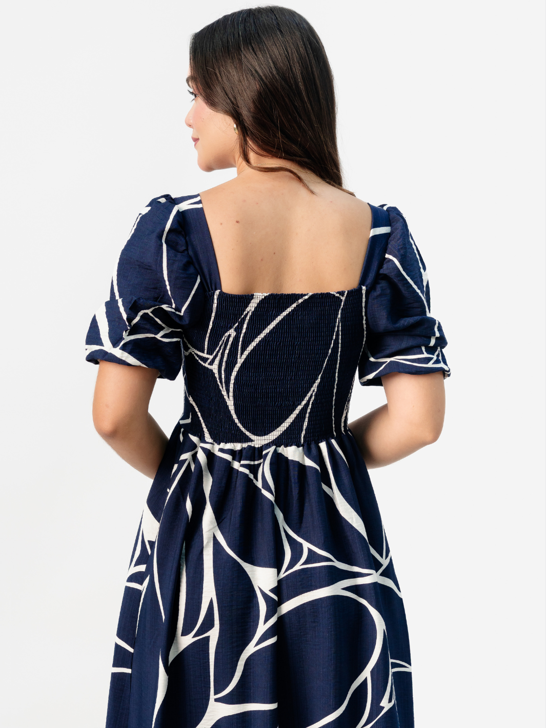VESTIDO LARGO CON ESCOTE CORAZON FIORELLA AZUL / PERLA