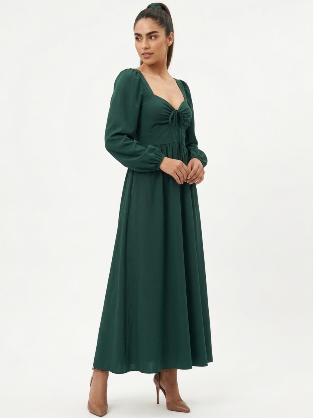VESTIDO CASUAL LARGO LUNA VERDE