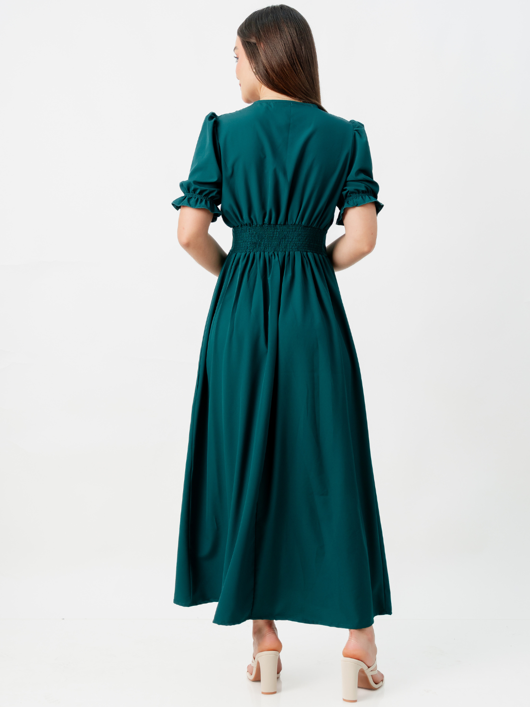 VESTIDO CASUAL LARGO THIANA VERDE