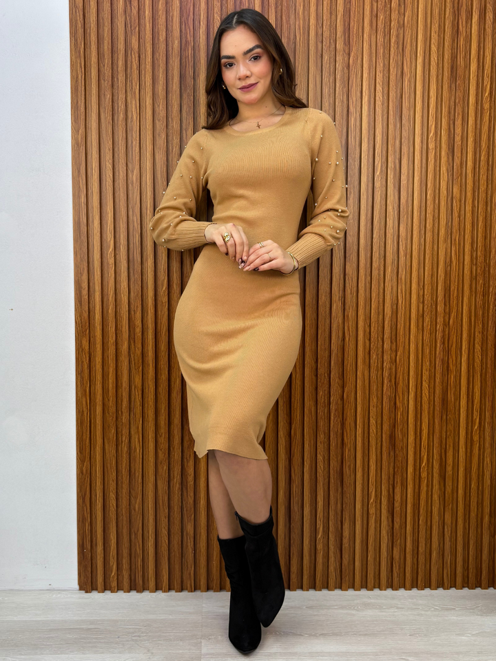 VESTIDO TEJIDO VENUS CAMEL