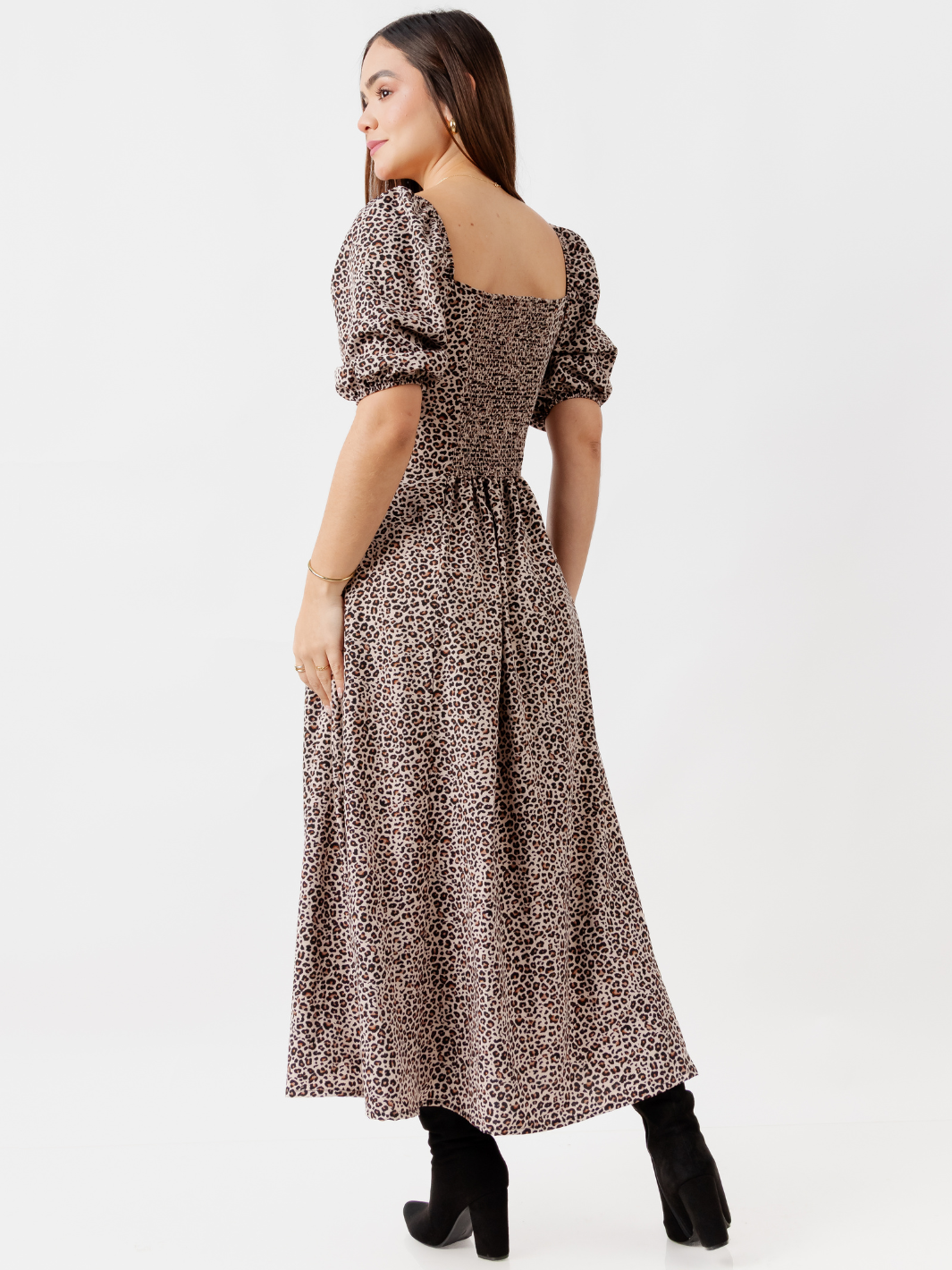 VESTIDO LARGO CON BOTONES MAGDALENA ANIMAL PRINT