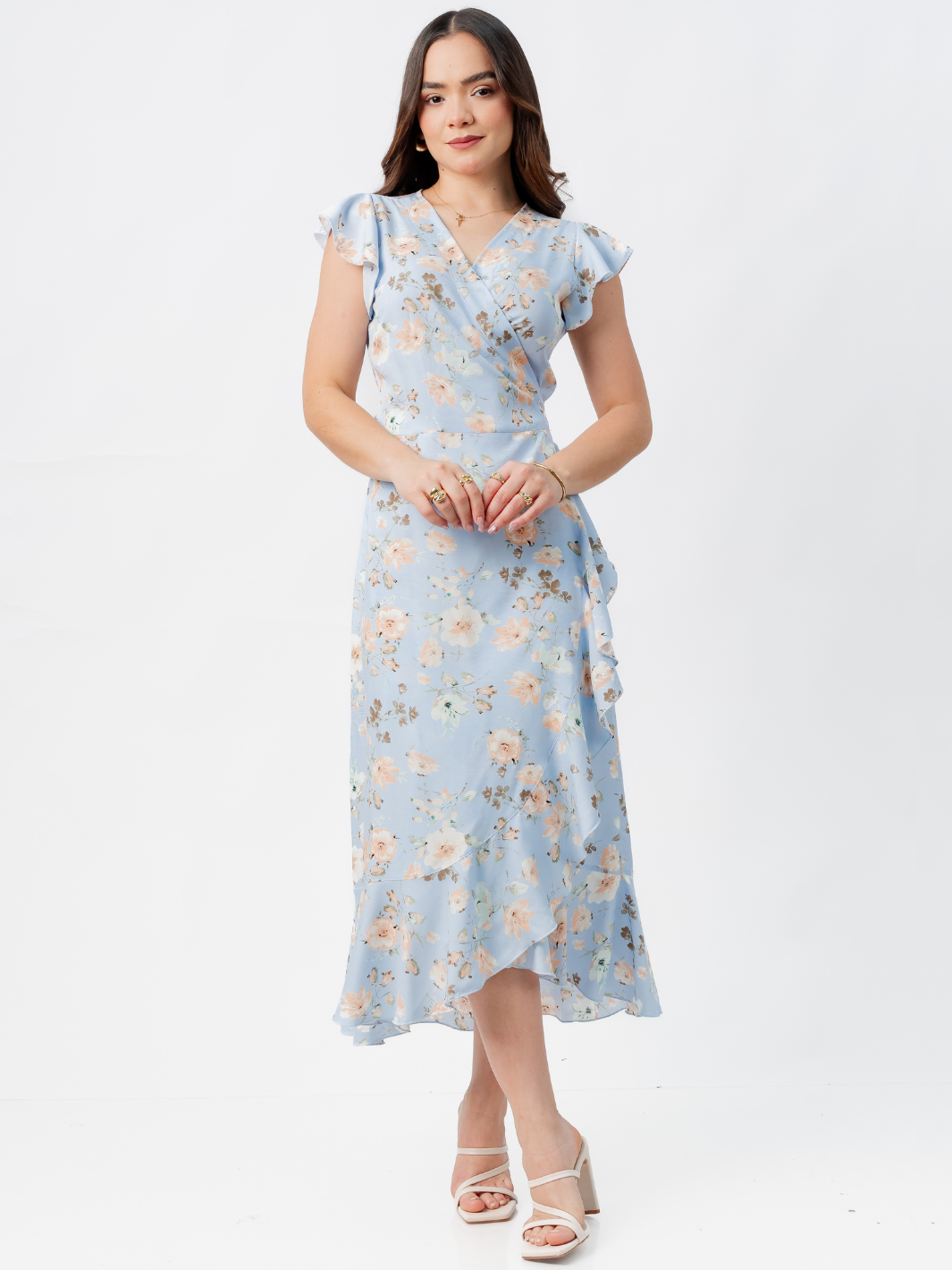 VESTIDO ENVOLVENTE MICAELA CELESTE