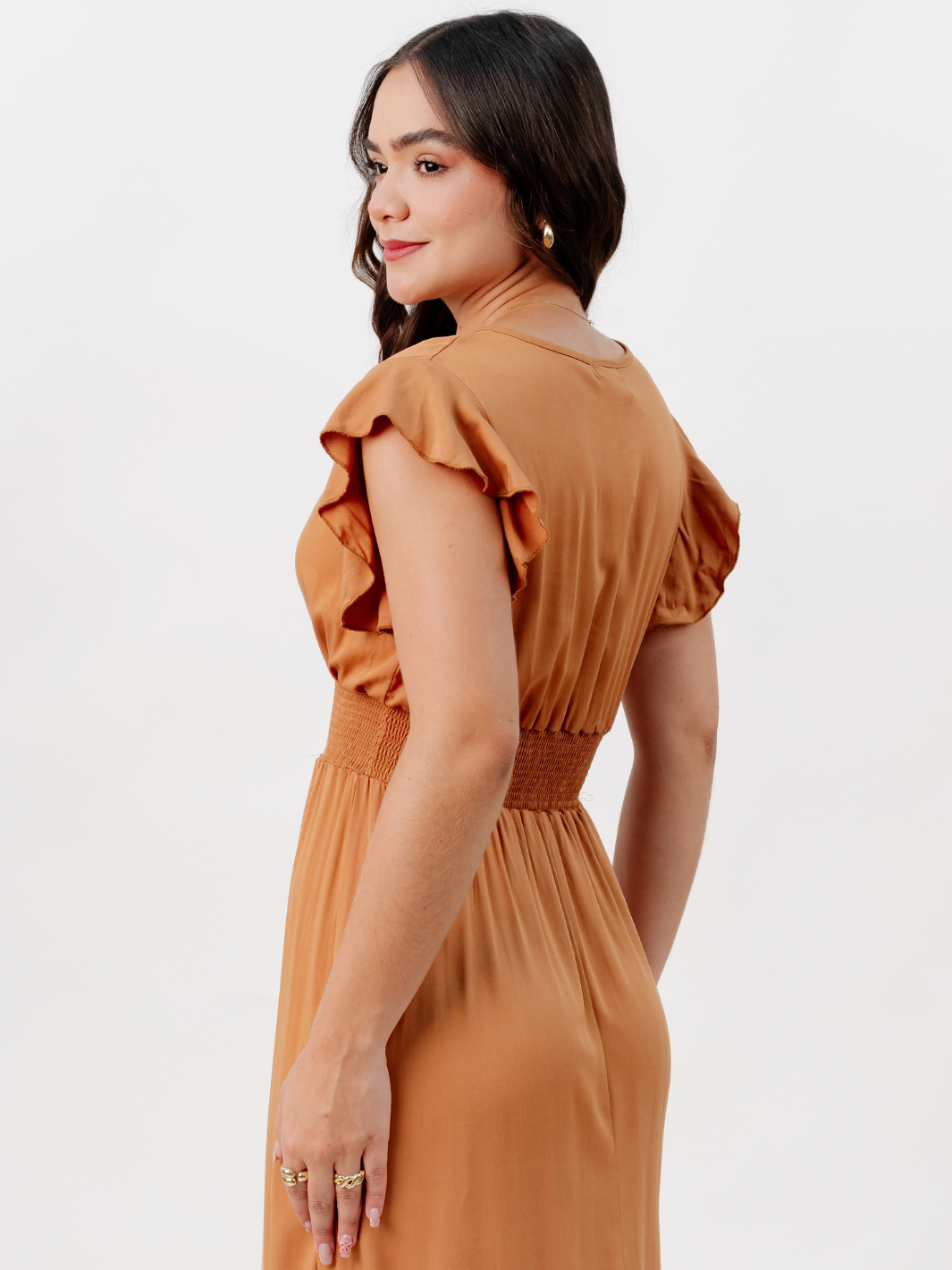 VESTIDO CASUAL LARGO SAYURI CAMEL