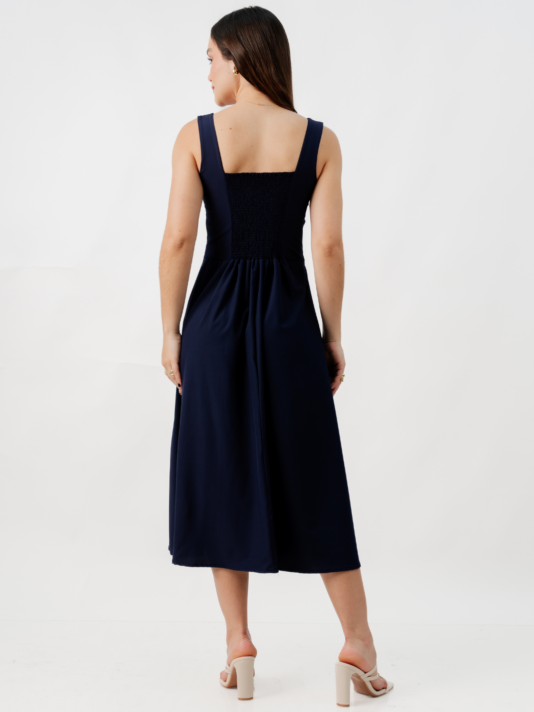 VESTIDO MIDI EN CORTE A SALLY AZUL