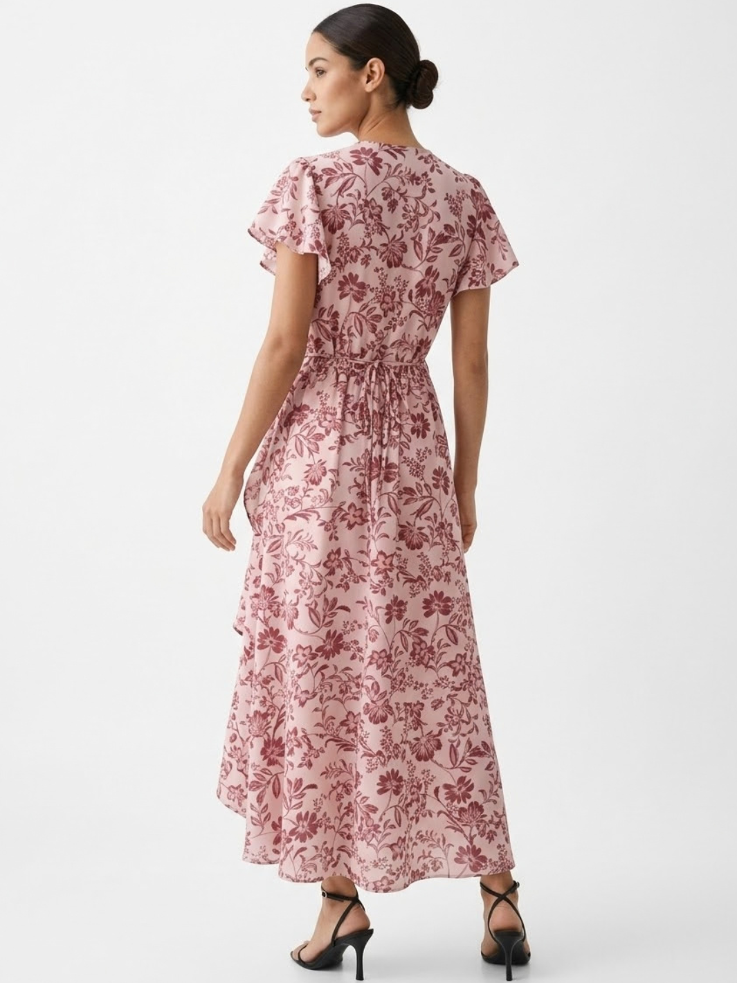 VESTIDO ENVOLVENTE JULIETA AZUL ROSA FLOREADO