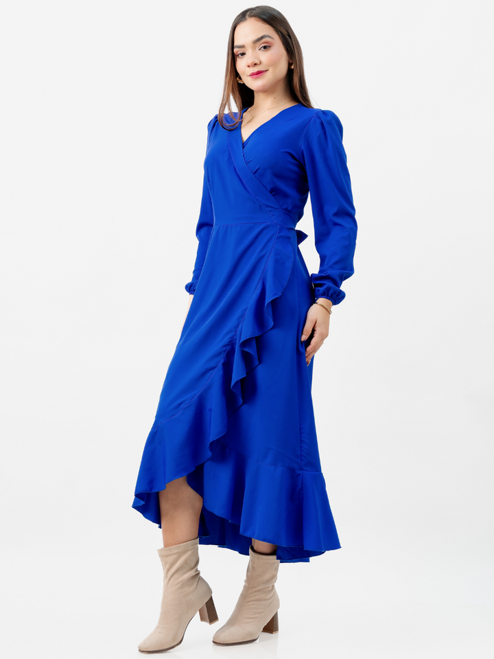 VESTIDO ENVOLVENTE MERI AZULINO