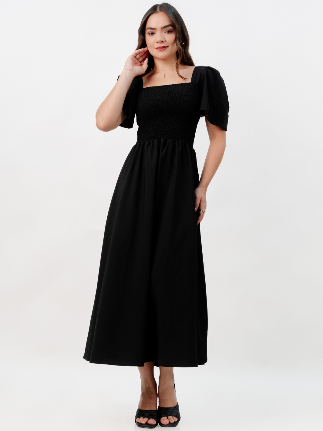 VESTIDO CASUAL LARGO LUCRECIA NEGRO