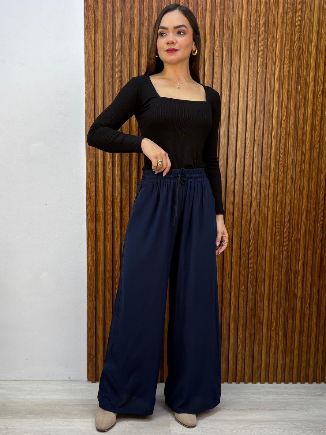 PANTALON PALAZZO ZENDAYA AZUL