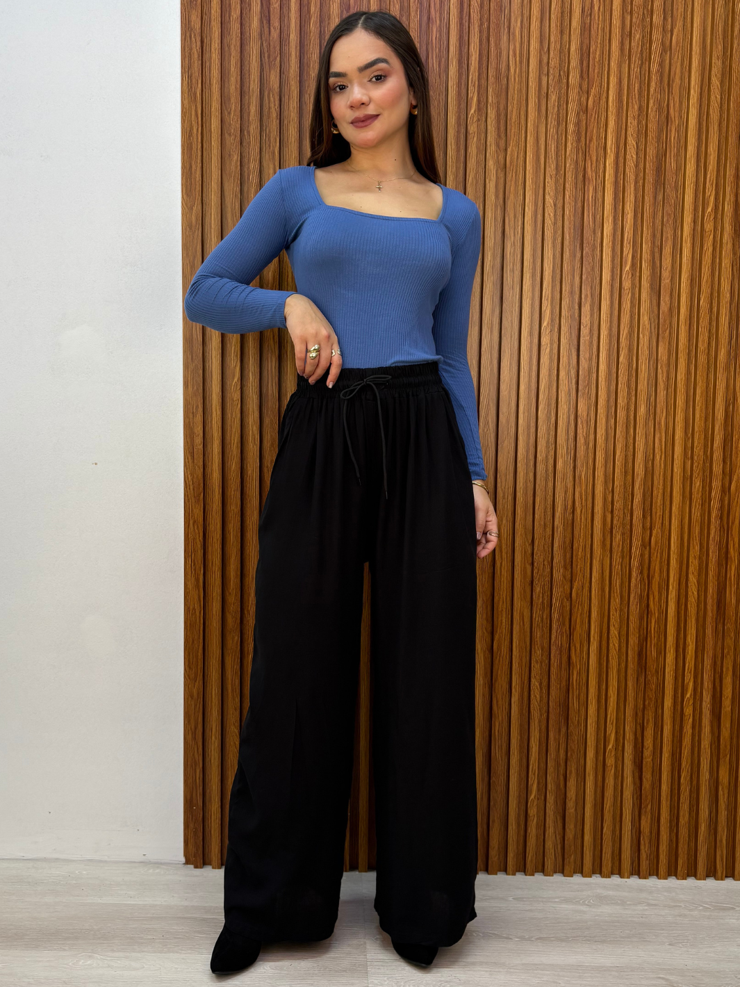 PANTALON PALAZZO ZENDAYA NEGRO