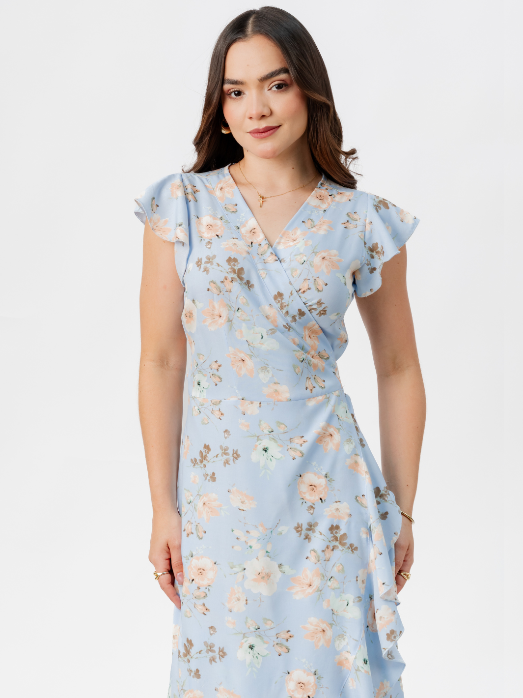 VESTIDO ENVOLVENTE MICAELA CELESTE