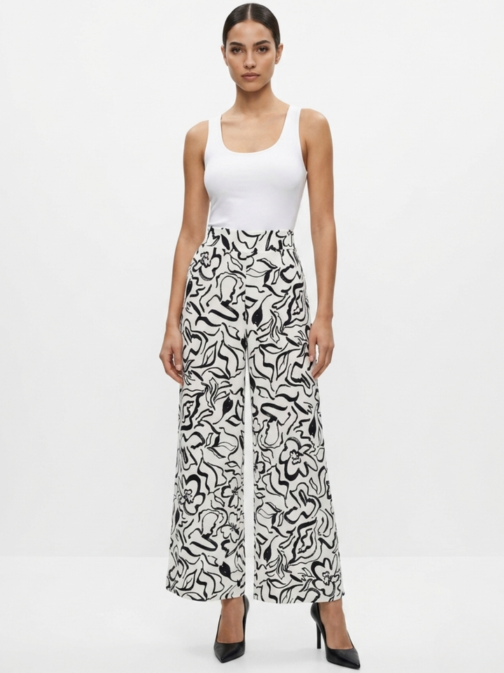 PANTALON PALAZZO NORA PERLA / NEGRO