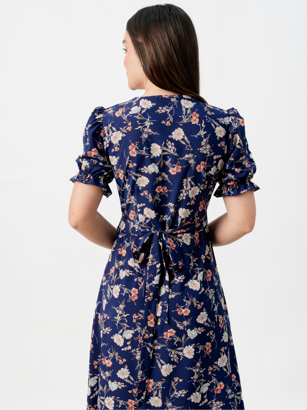 VESTIDO ENVOLVENTE ANI AZUL FLOREADO