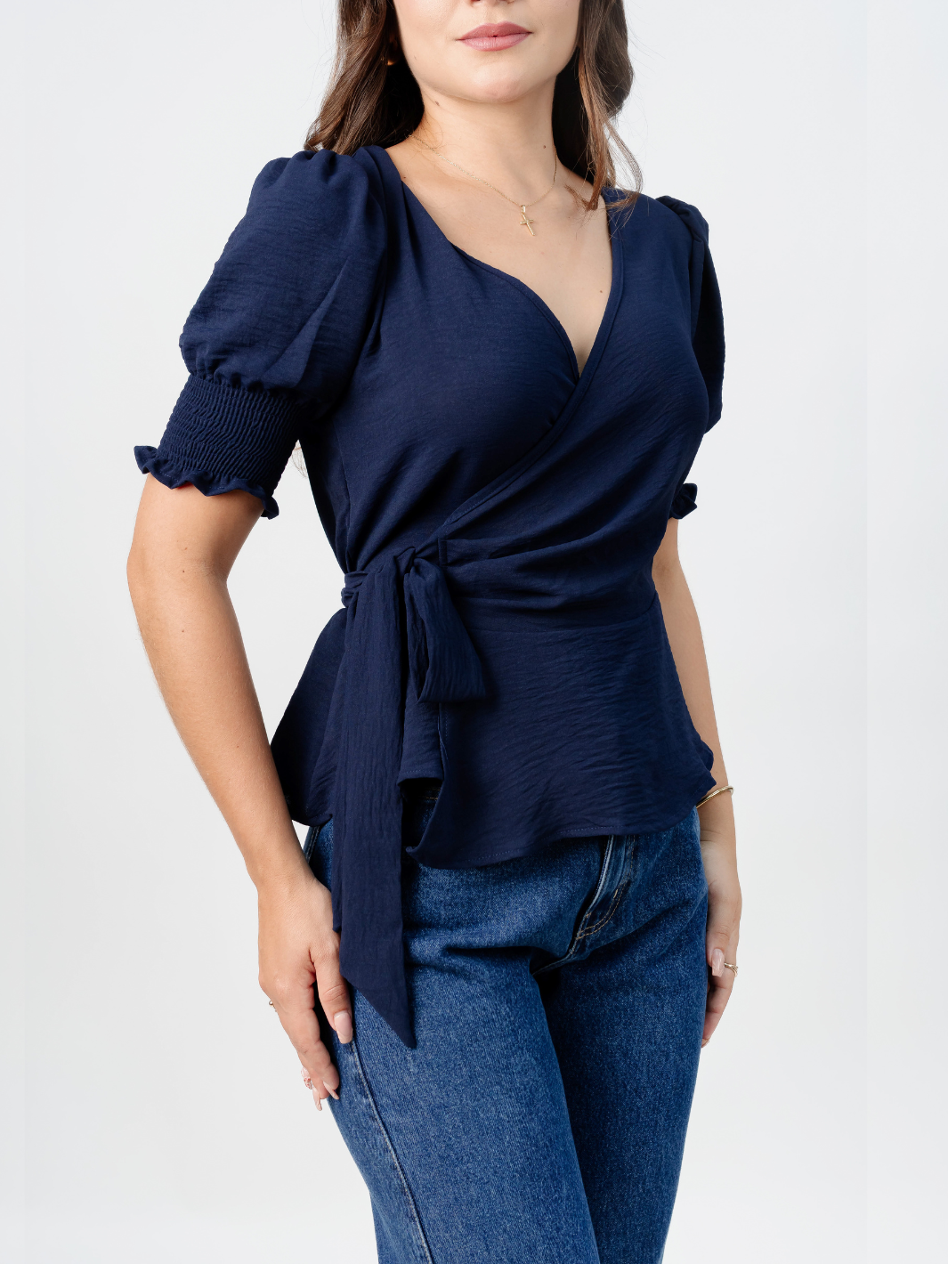 BLUSA PEPLUM ENVOLVENTE JACKIE AZUL