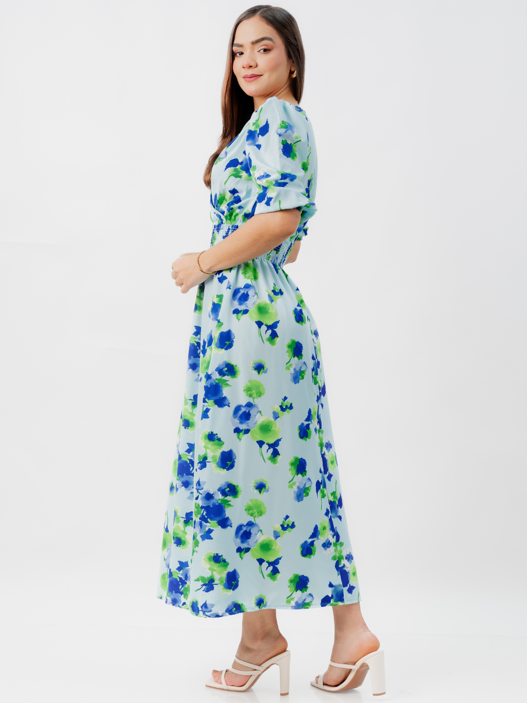 VESTIDO CASUAL LARGO JESSIA AQUA