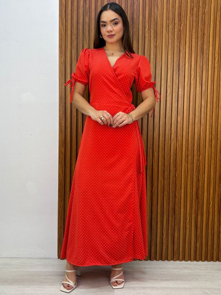 VESTIDO ENVOLVENTE BRISA ROJO