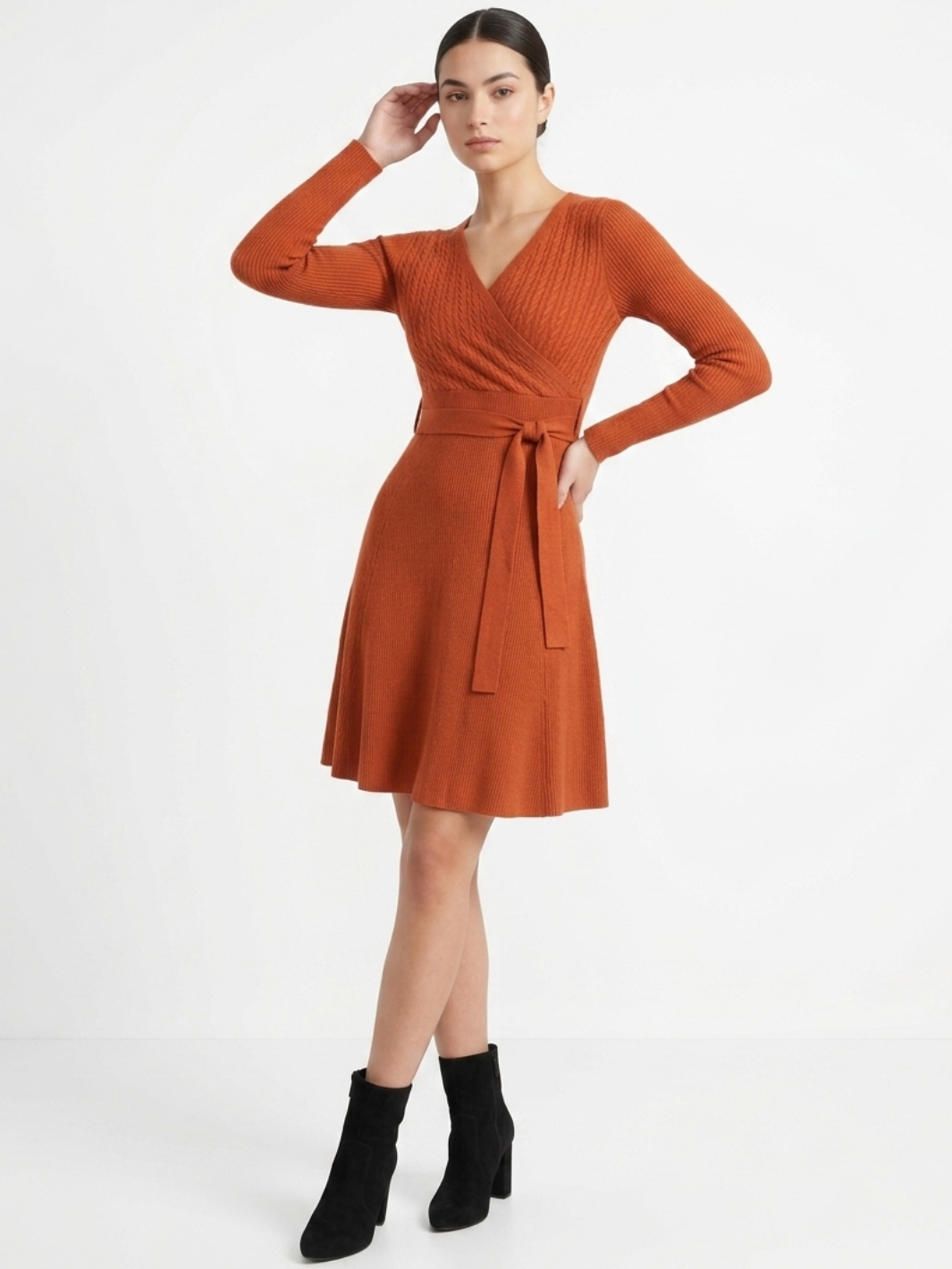 VESTIDO TEJIDO EN CORTE A PALOMA RUST