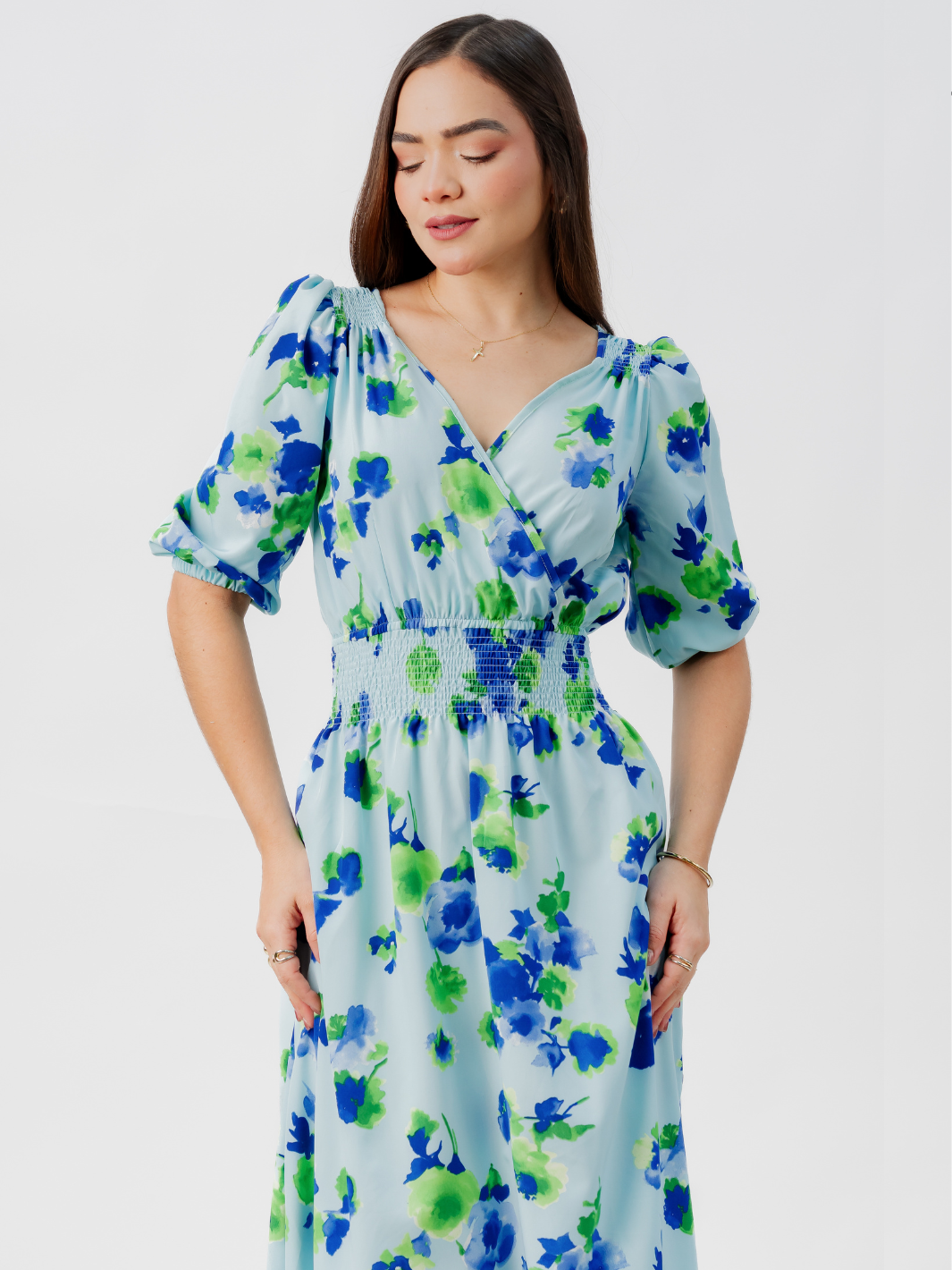 VESTIDO CASUAL LARGO JESSIA AQUA