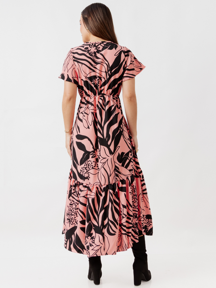 VESTIDO LARGO CON BOTONES MONSERRAT CORAL