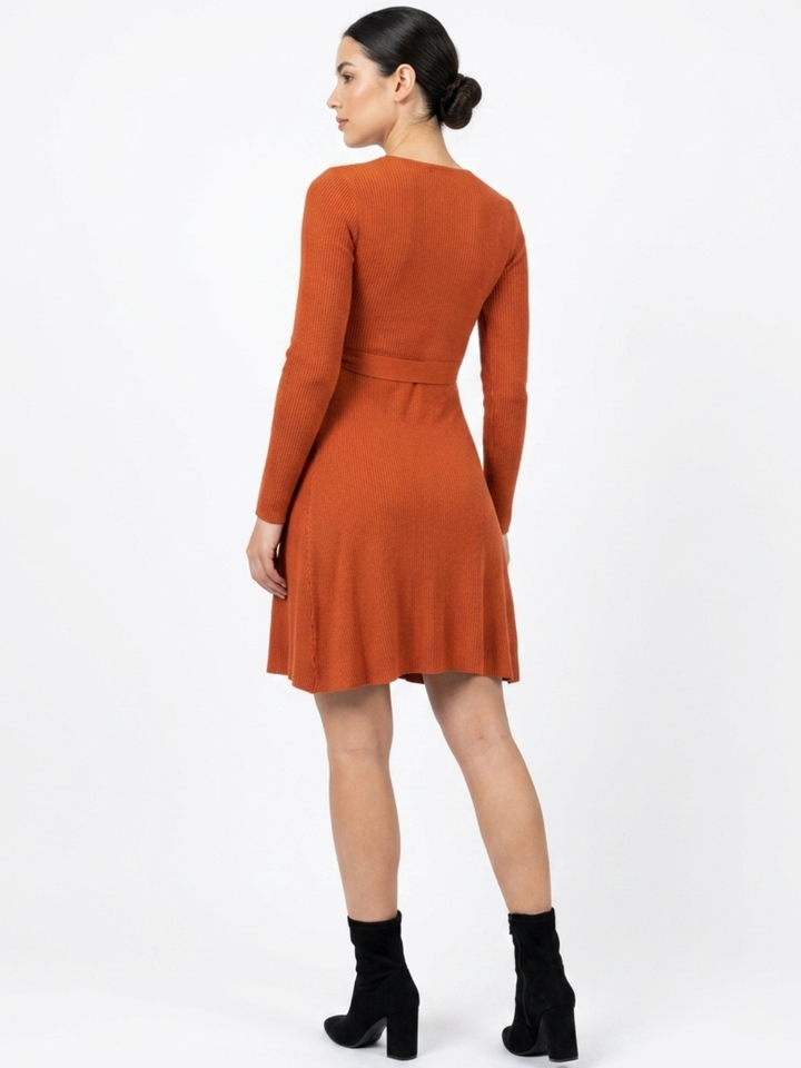 VESTIDO TEJIDO EN CORTE A PALOMA RUST