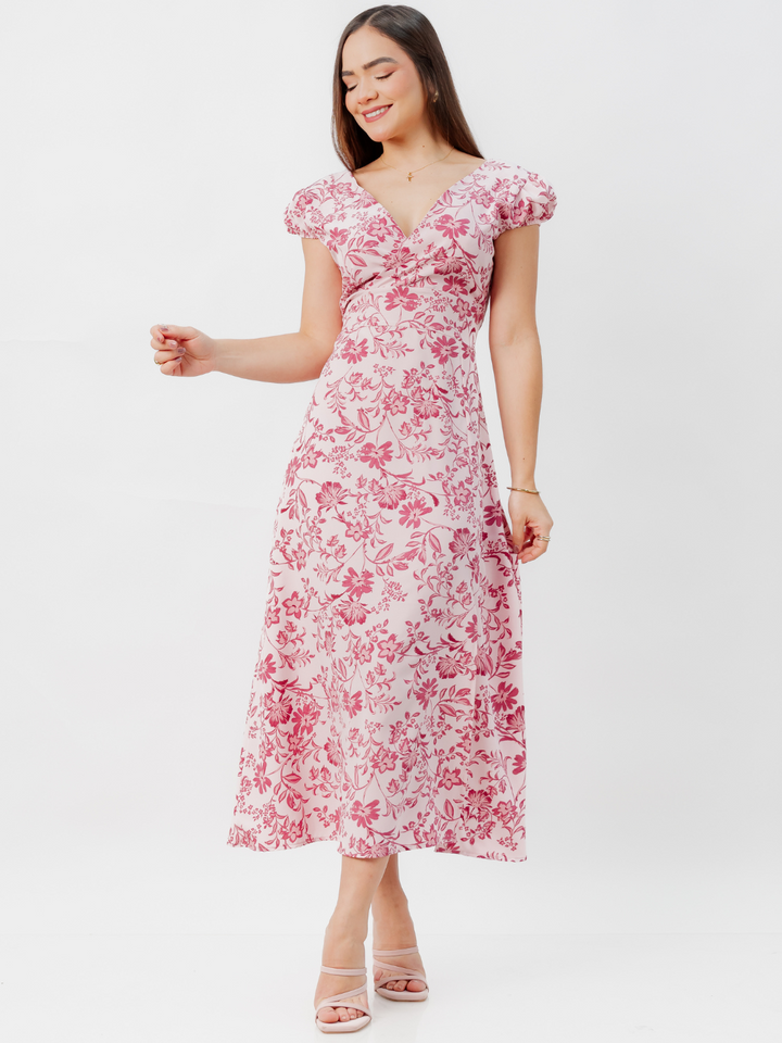 VESTIDO CASUAL LARGO CRISS VINO