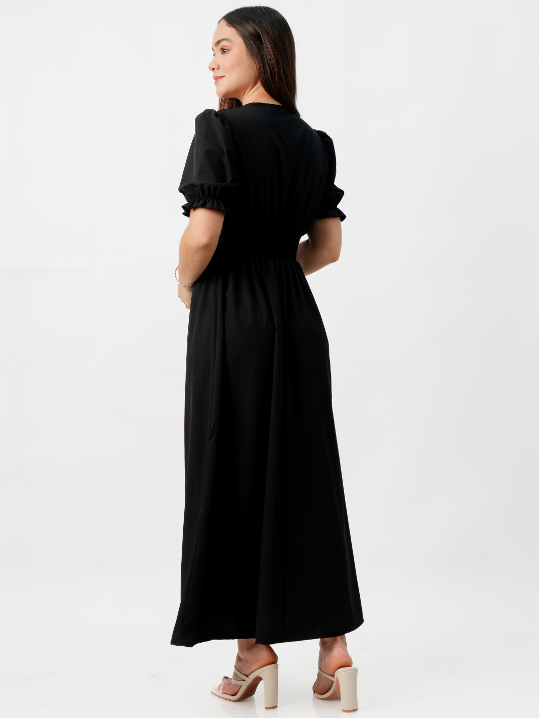 VESTIDO CASUAL LARGO THIANA NEGRO