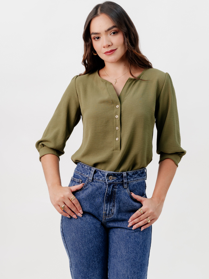 BLUSA MANGA 3/4 CALA VERDE