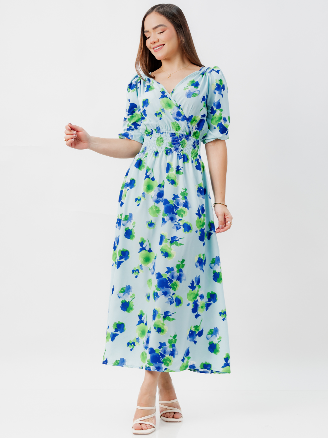 VESTIDO CASUAL LARGO JESSIA AQUA