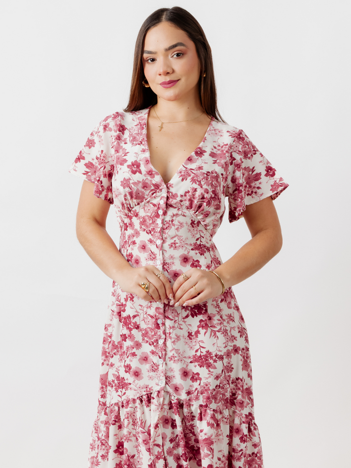 VESTIDO LARGO CON BOTONES MONSERRAT PERLA