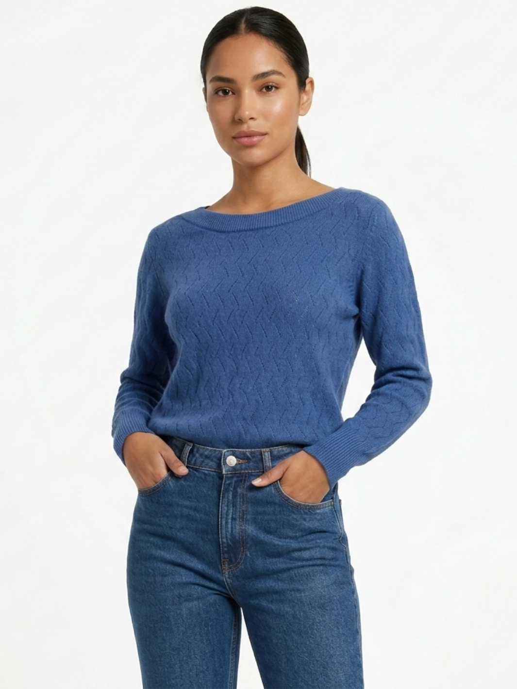 CHOMPA TEJIDA CON CUELLO OJAL CECILIA ITALIANO