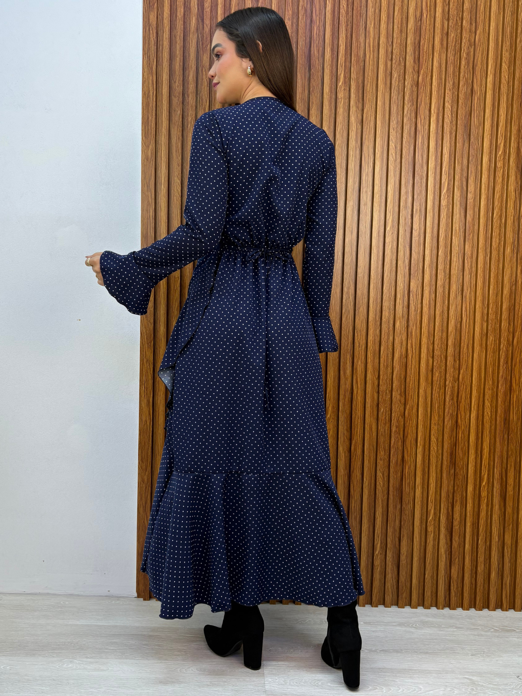 VESTIDO ENVOLVENTE MARIELLA AZUL