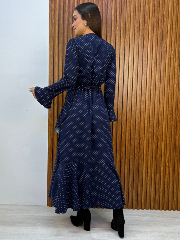 VESTIDO ENVOLVENTE MARIELLA AZUL