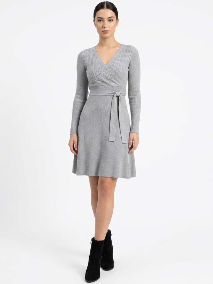 VESTIDO TEJIDO EN CORTE A PALOMA MELANGE