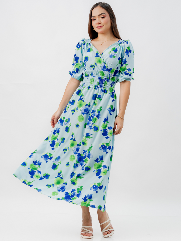 VESTIDO CASUAL LARGO JESSIA AQUA