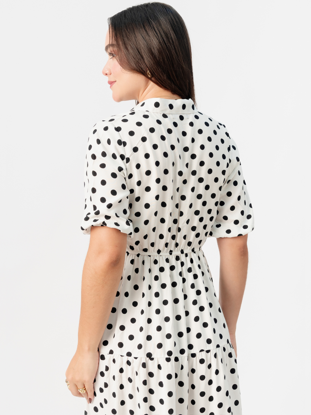 VESTIDO CAMISERO CON FALDA EN TIEMPOS ZAMIRA PERLA