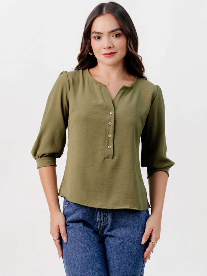 BLUSA MANGA 3/4 CALA VERDE