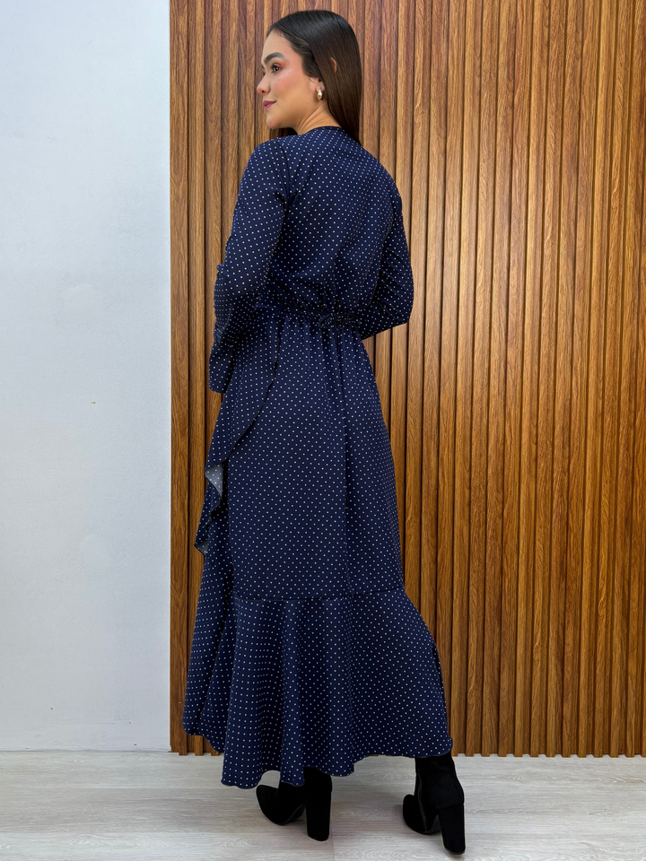 VESTIDO ENVOLVENTE MARIELLA AZUL