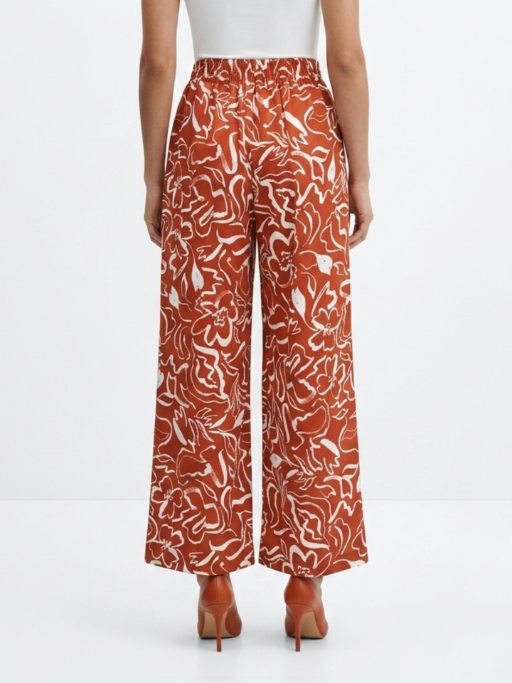 PANTALON PALAZZO NORA LADRILLO / PERLA