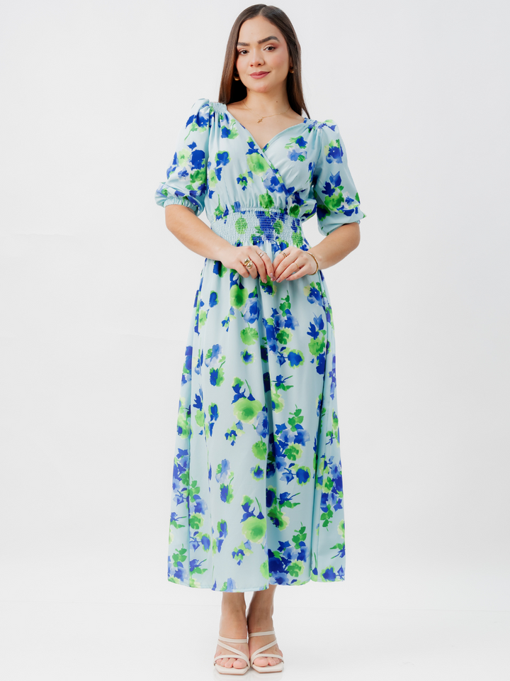 VESTIDO CASUAL LARGO JESSIA AQUA