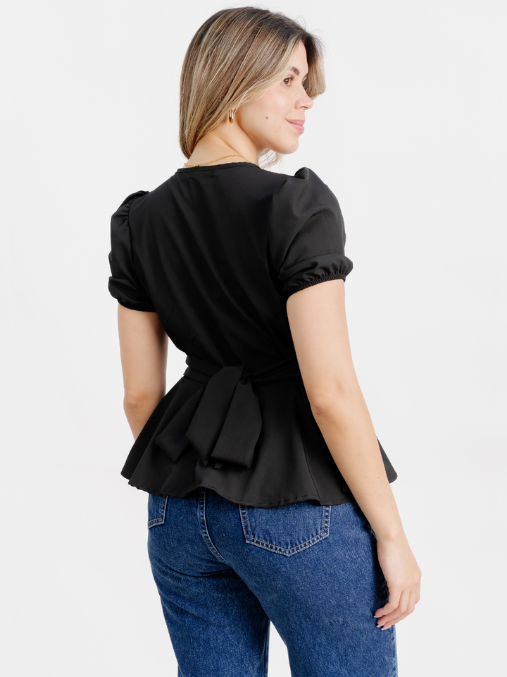 BLUSA MANGA CORTA BORA NEGRO