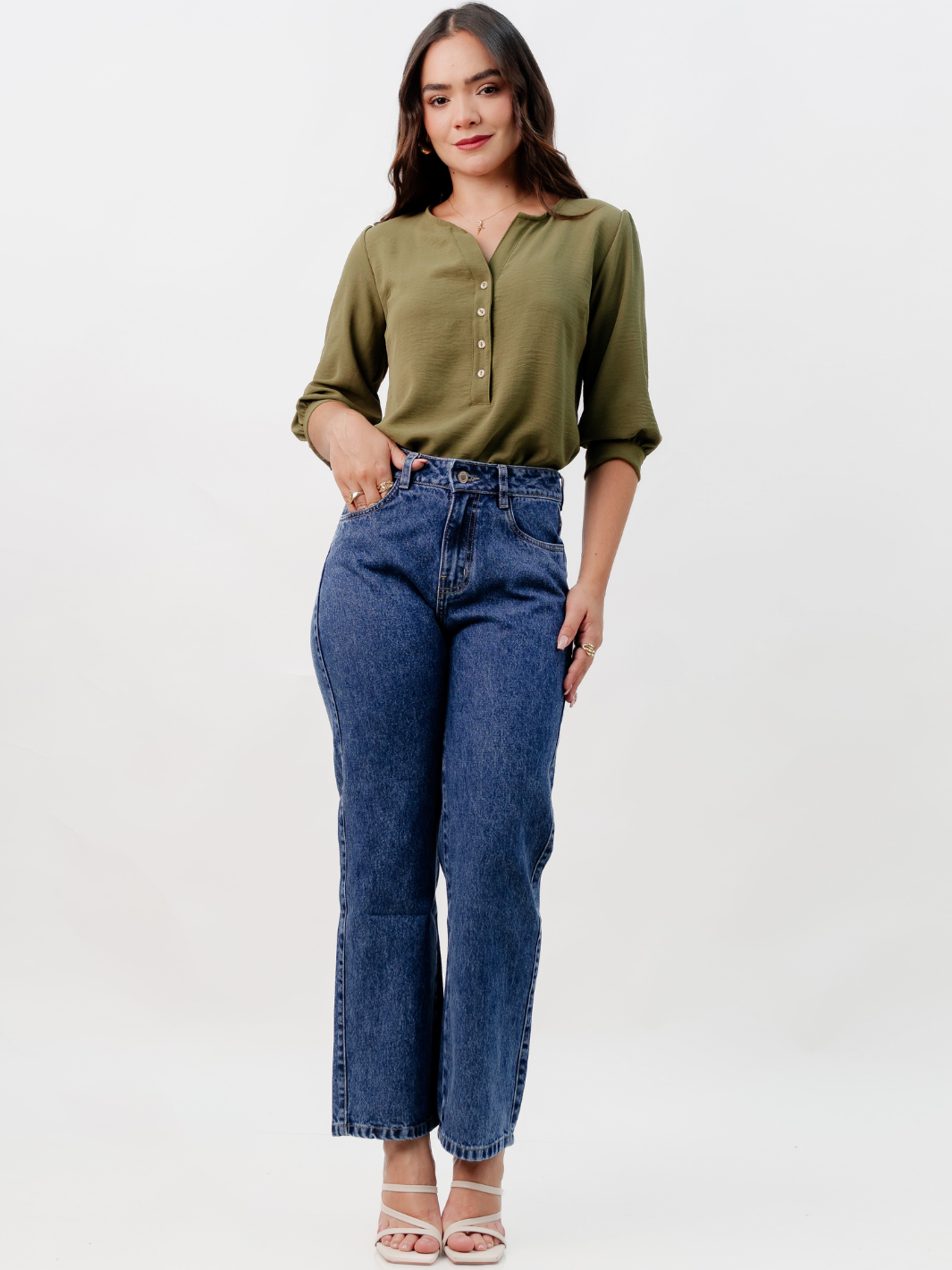 BLUSA MANGA 3/4 CALA VERDE