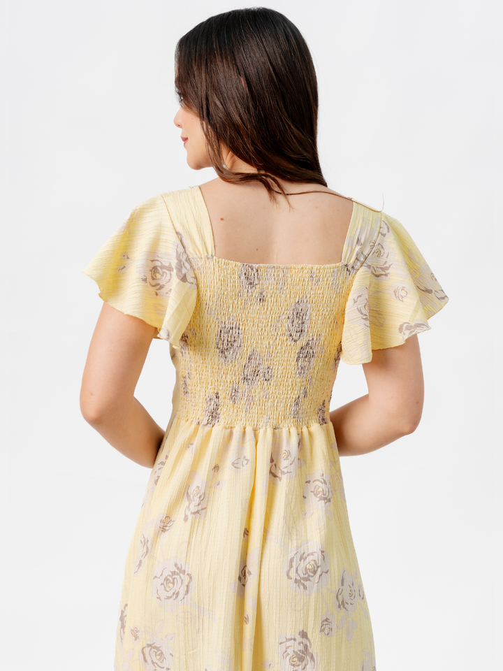 VESTIDO LARGO CORTE A BRENDA AMARILLO