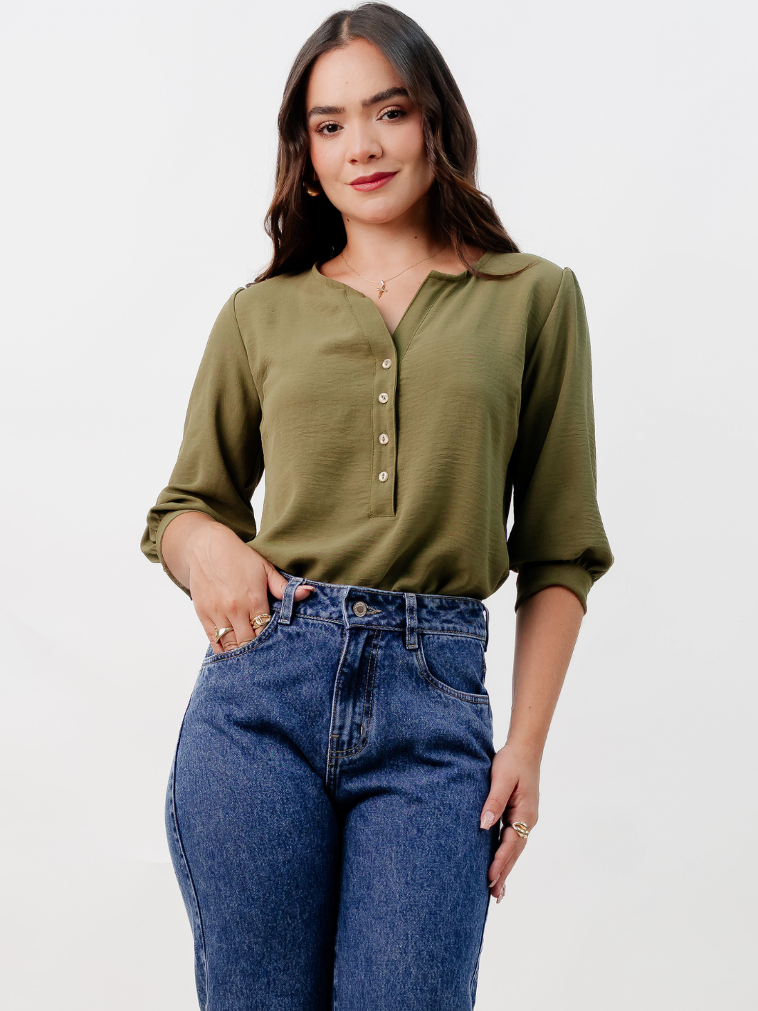 BLUSA MANGA 3/4 CALA VERDE