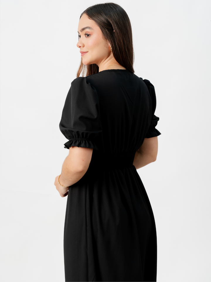 VESTIDO CASUAL LARGO THIANA NEGRO