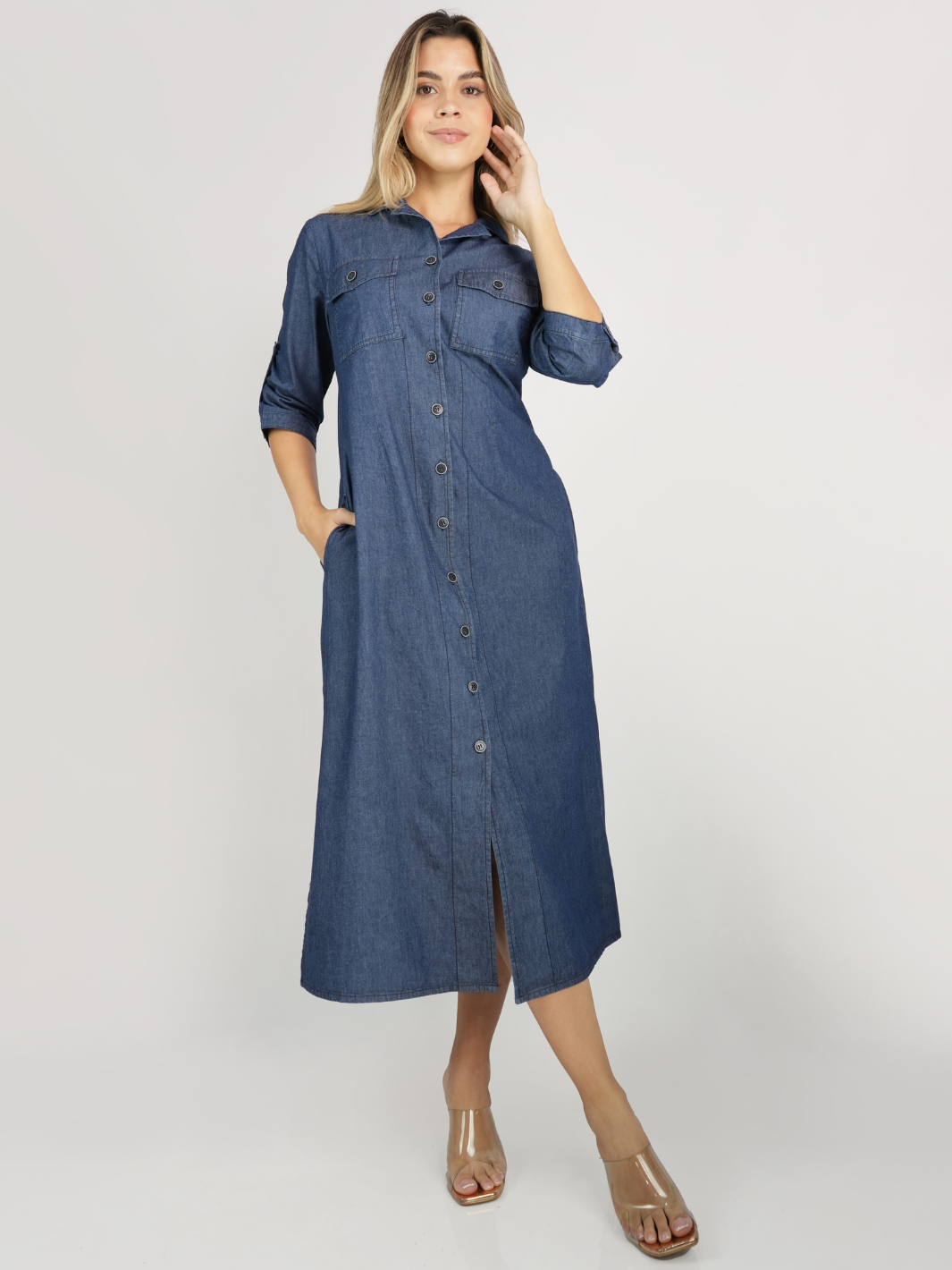 VESTIDO CAMISERO DENIM ZAIDA AZUL