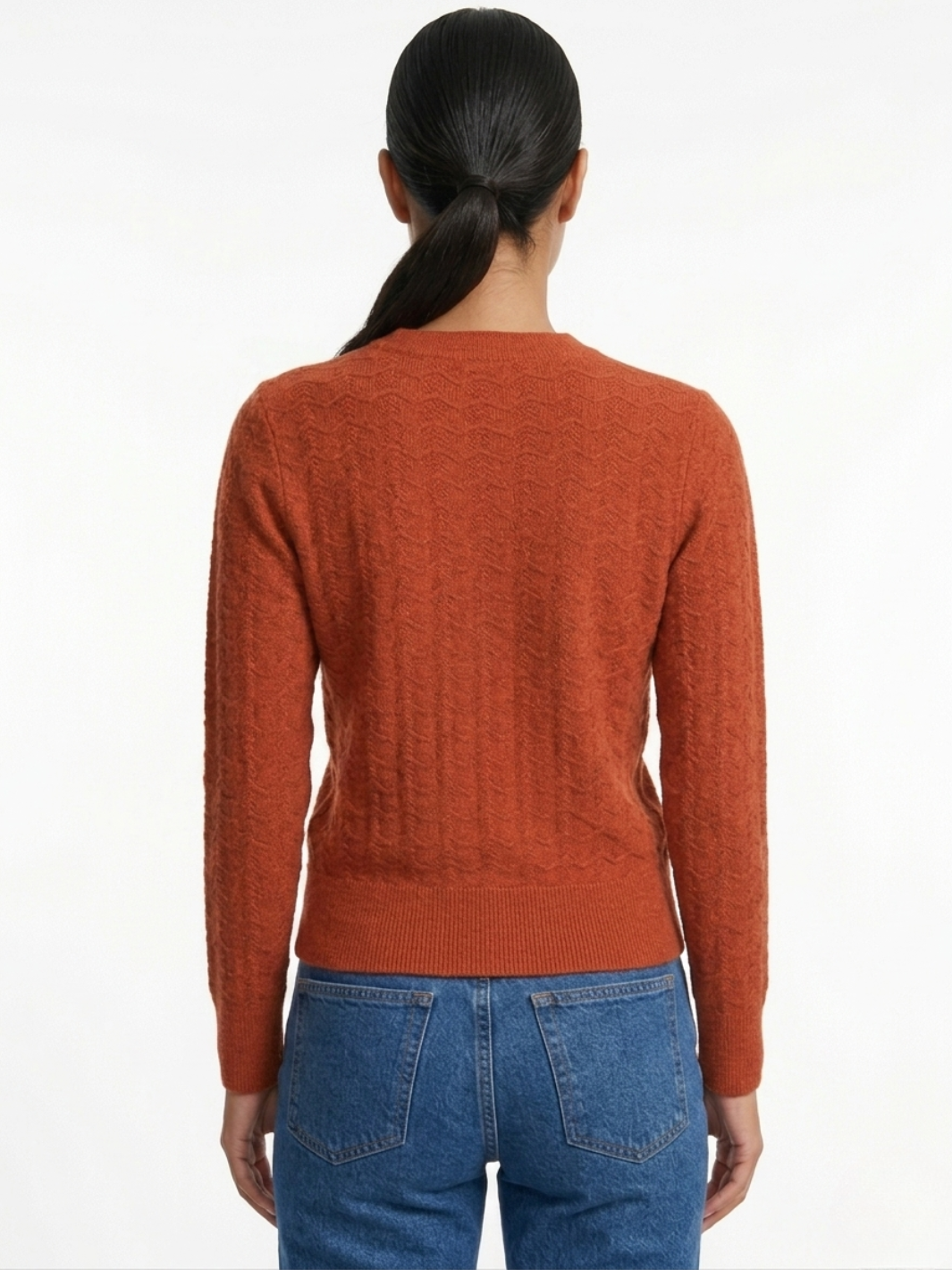 CHOMPA TEJIDA CON CUELLO REDONDO GLORIA RUST