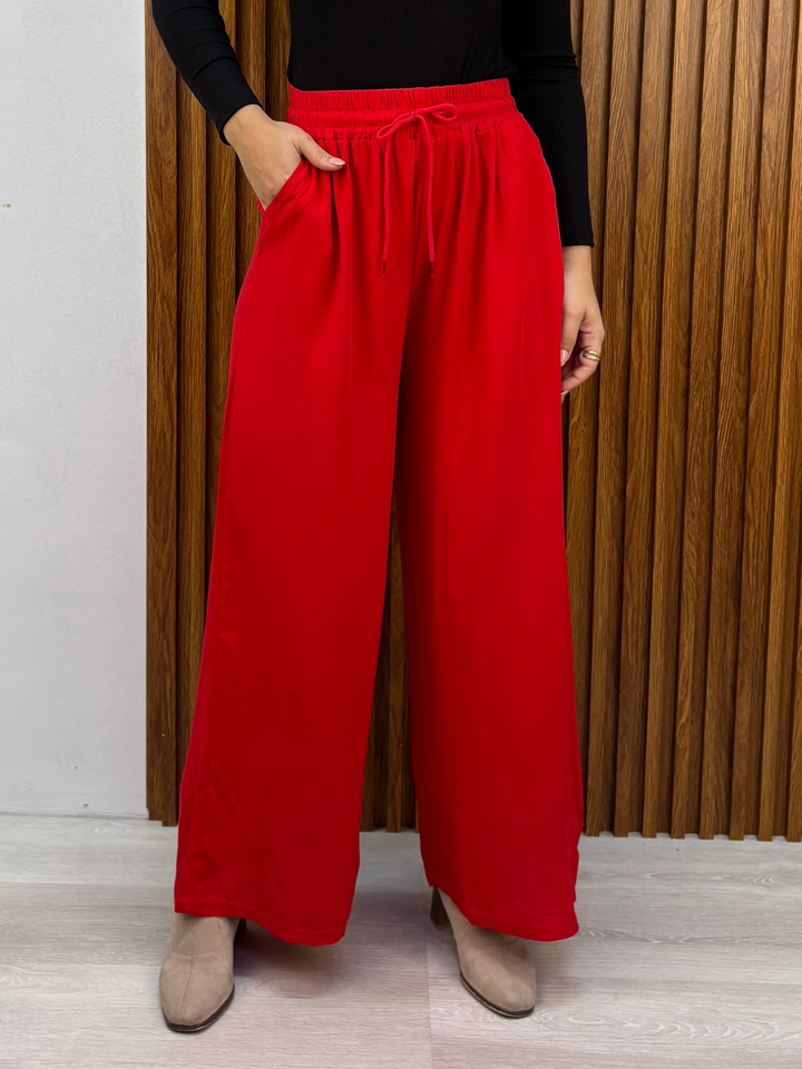 PANTALON PALAZZO ZENDAYA ROJO